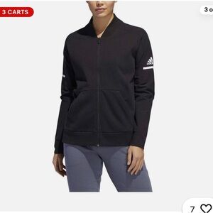 Adidas Women’s Team Squad Climalite Bomber Jacket - Black - Size Medium - NWT